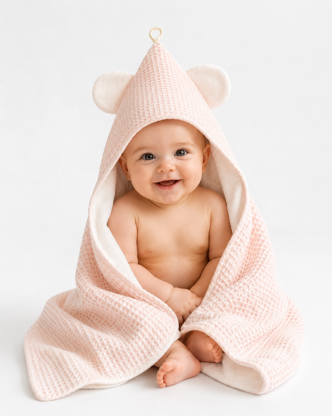 Baby Pink Towel & 3 Pack Face washer set | Premium double sided waffle cotton/terry/bamboo