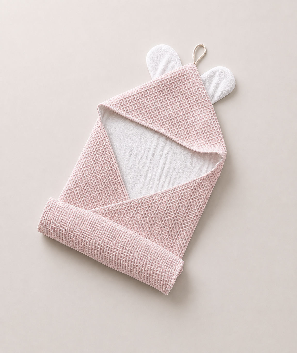 Baby Pink Towel & 3 Pack Face washer set | Premium double sided waffle cotton/terry/bamboo