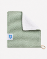 Baby Green double sided face washer waffle cotton/terry/bamboo