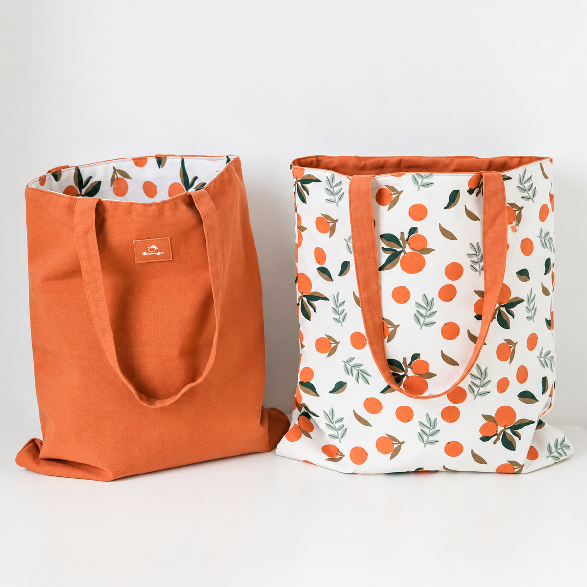 Oranges Canvas Reversible Beach Bag