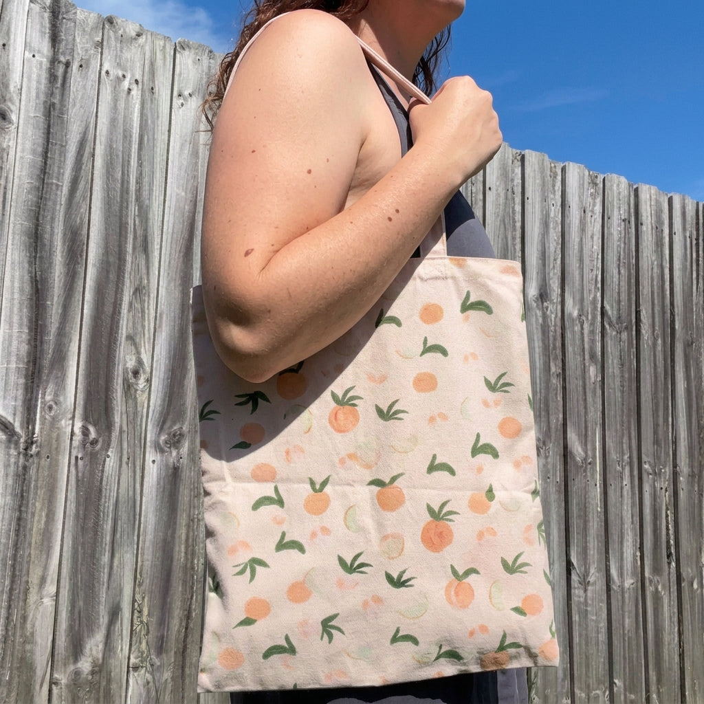 Pretty Pink Canvas Reversible Beach Bag
