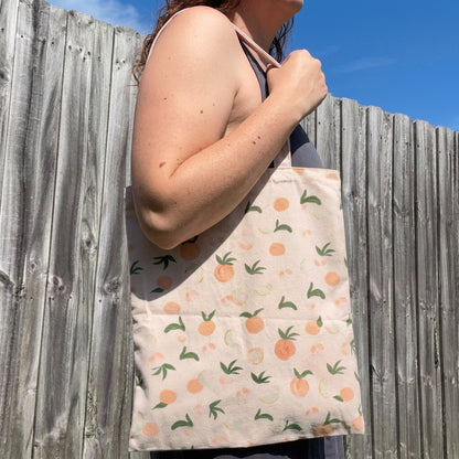 Pretty Pink Canvas Reversible Beach Bag