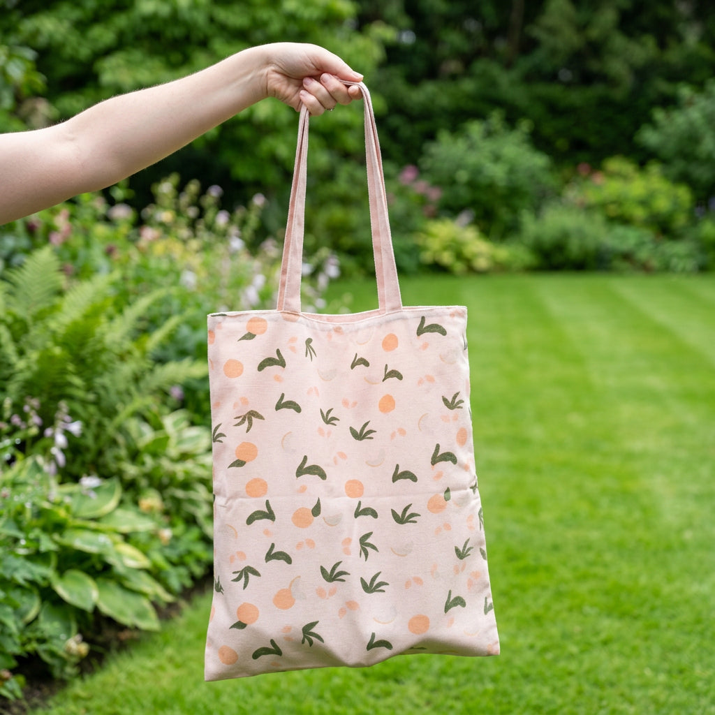 Pretty Pink Canvas Reversible Beach Bag