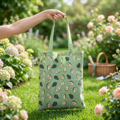 Adorable Avocado Canvas Reversible Beach Bag