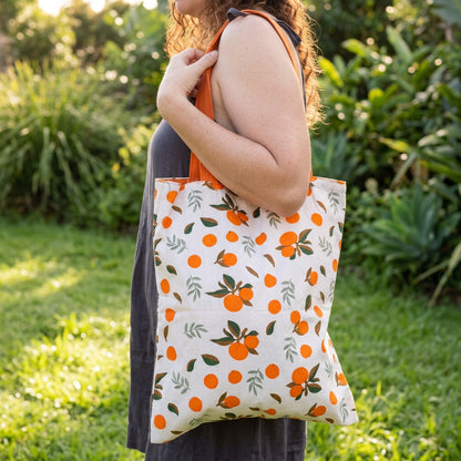 Oranges Canvas Reversible Beach Bag
