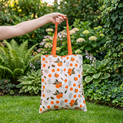 Oranges Canvas Reversible Beach Bag