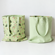 Adorable Avocado Canvas Reversible Beach Bag